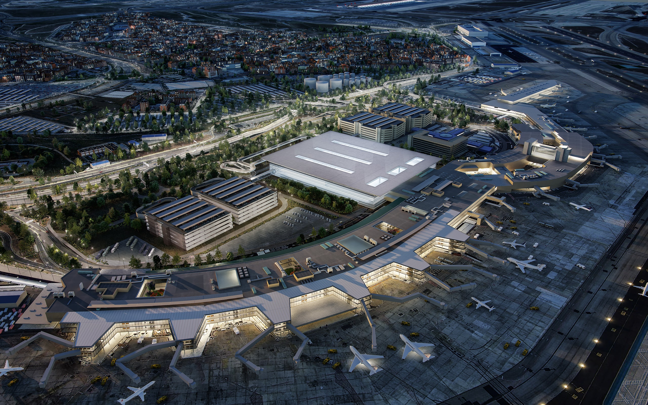 New building proposal for T1-T2 Airport / Madrid / LAMELA