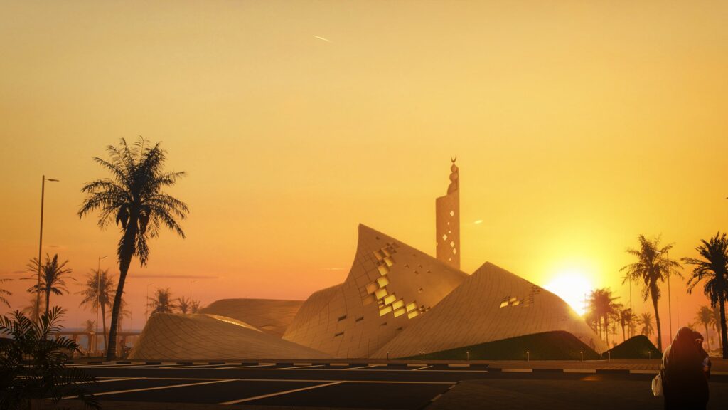 Archviz image mosque Riyadh - Unboxed Visuals