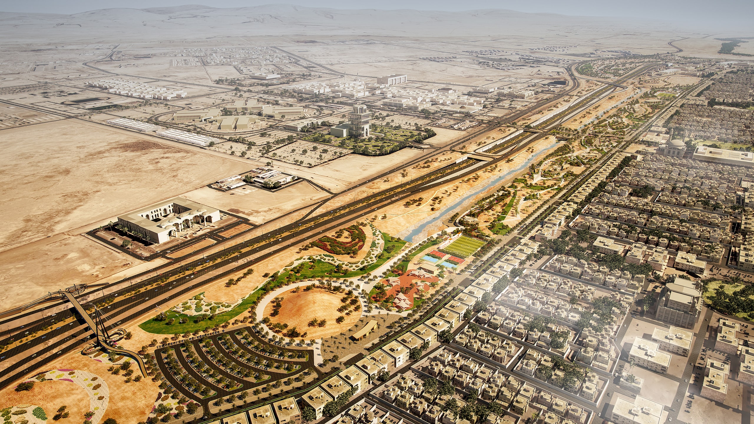 Urban landscape planning. Wadi as Sulai / Riyadh / BURO HAPPOLD